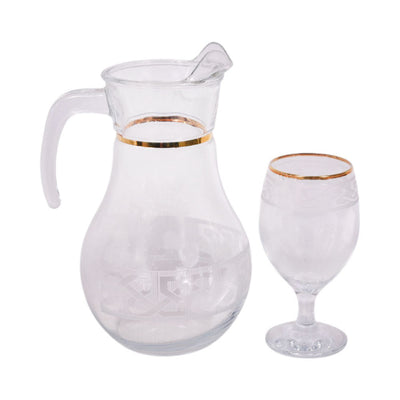 WATER SET 7PC PSB HAND CUT GOLD BISTRO 96933-B020