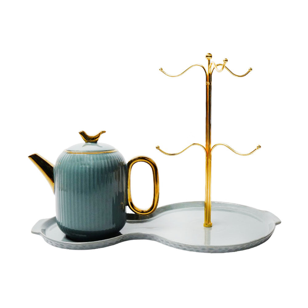 COFFEE SET 10PC CERAMIC LMSJ-2401H GREY