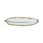 DISH PORCELAIN LEAF WHITE YLG0156-W