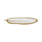 DISH PORCELAIN LEAF WHITE YLG0157-W