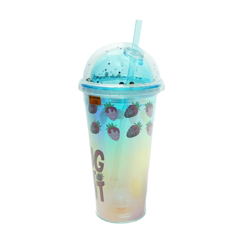 MUG WITH STRAW ACRYLIC 450 ML IR JL450310