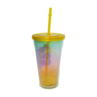MUG WITH STRAW ACRYLIC 450 ML IR JL450197