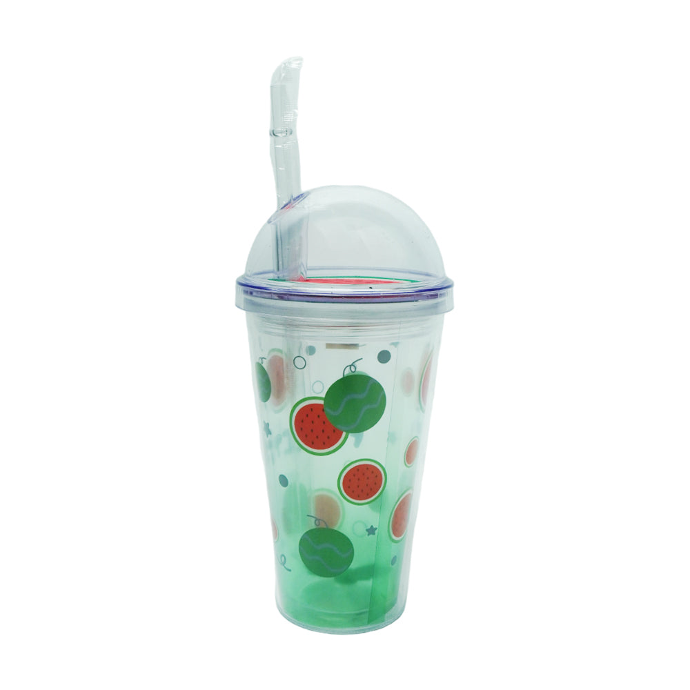 MUG WITH STRAW ACRYLIC 450ML IR JL450103