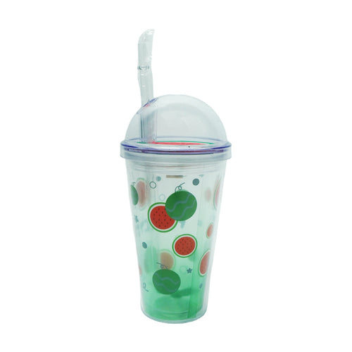 MUG WITH STRAW ACRYLIC 450ML IR JL450103