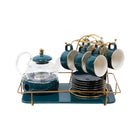 COFFEE SET 17PC CERAMIC 7874-3 GREEN HFE