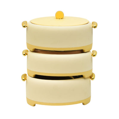 HOT POT SET 3PC FOREVER GOLD EG9253 BEIGE