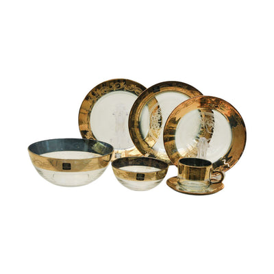 DINNER SET 38PC PSB HOME & TABLE CUTTING GOLD DSG-HGA12