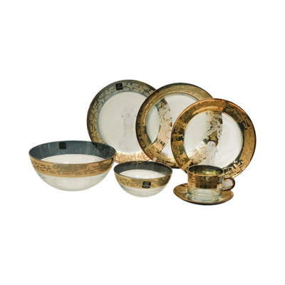 DINNER SET 38PC PSB HOME & TABLE CUTTING GOLD DSG-HGA35