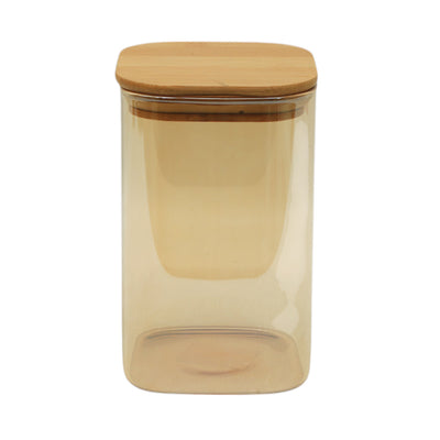 JAR SQUARE WOODEN LID XHJ025