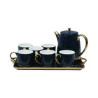 COFFEE SET 9PC CERAMIC ABC22 NAVY BLUE