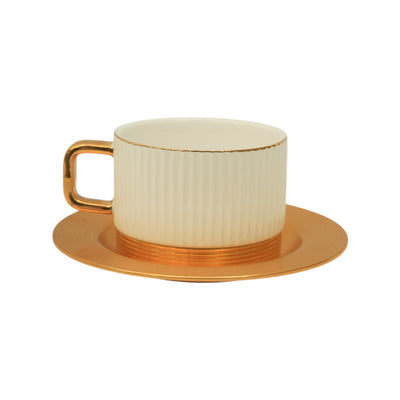 CUP & SAUCER SET 6PC PORCELAIN WHITE 5-7 MKT