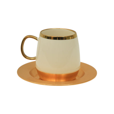 CUP & SAUCER SET 6PC PORCELAIN WHTIE 5-9 MKT