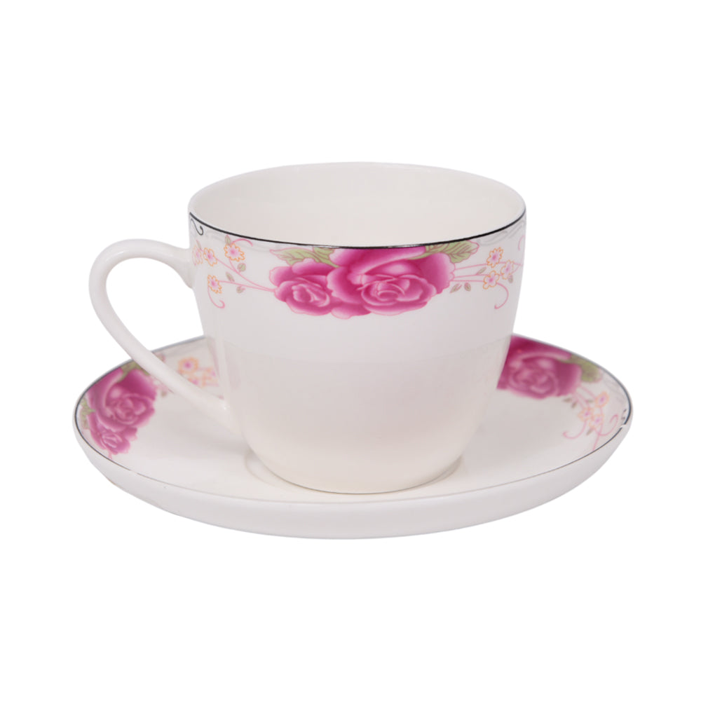 CUP & SAUCER BONE CHINA 146-02373 RC (Pack of 6)