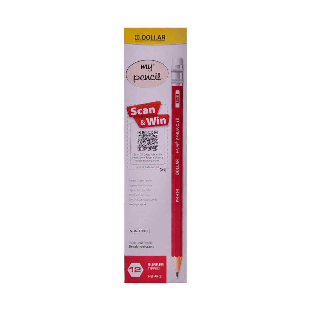 PH456 DOLLAR MY PENCILE 12PC PACK RED