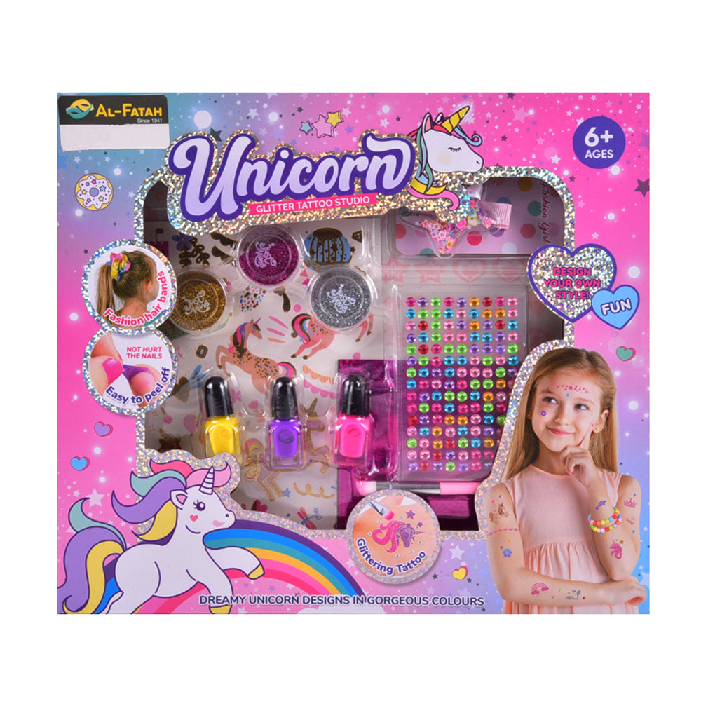 A3301C GLITTER UNICORN TATTOO SET IR