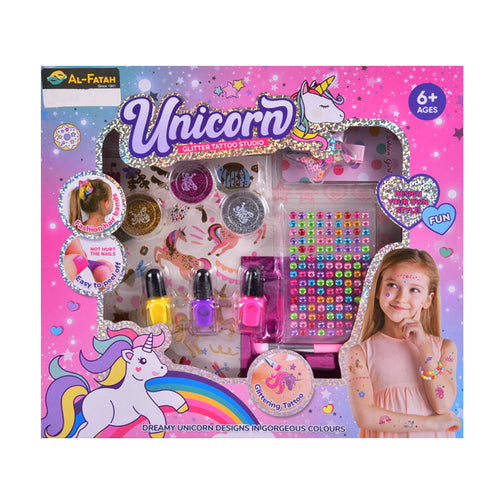 A3301C GLITTER UNICORN TATTOO SET IR