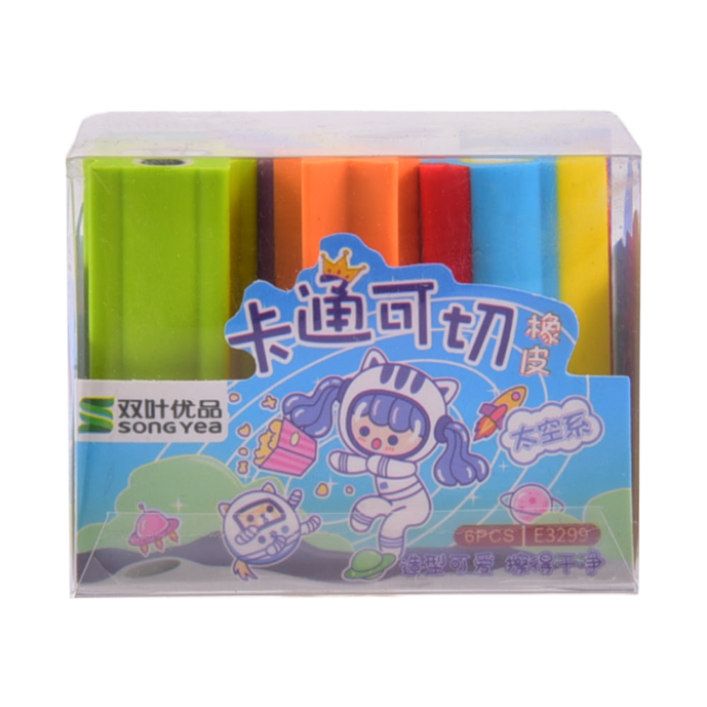 E-3299 FANCY ERASER ASTRONAUT 6PCS