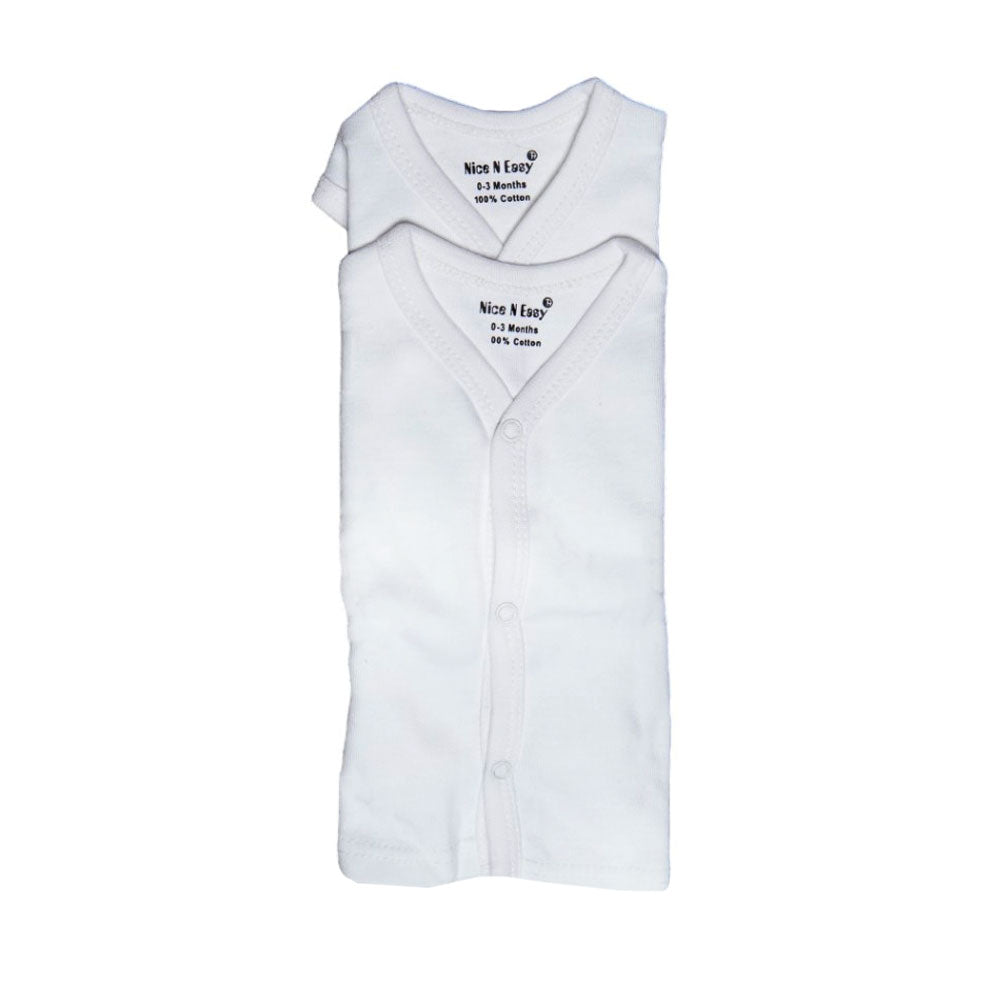 FRONT OPEN S/L VEST 2PC PACK NICE & EASY MZS-24 0-3M HC007