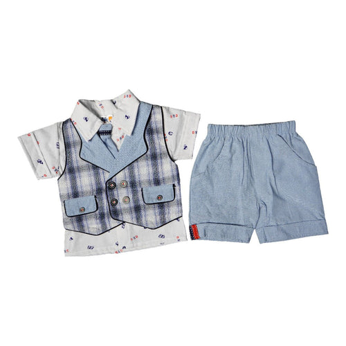 BOYS S/S 4PC KNICKER SUIT MZS-24 3-6M THAI 001