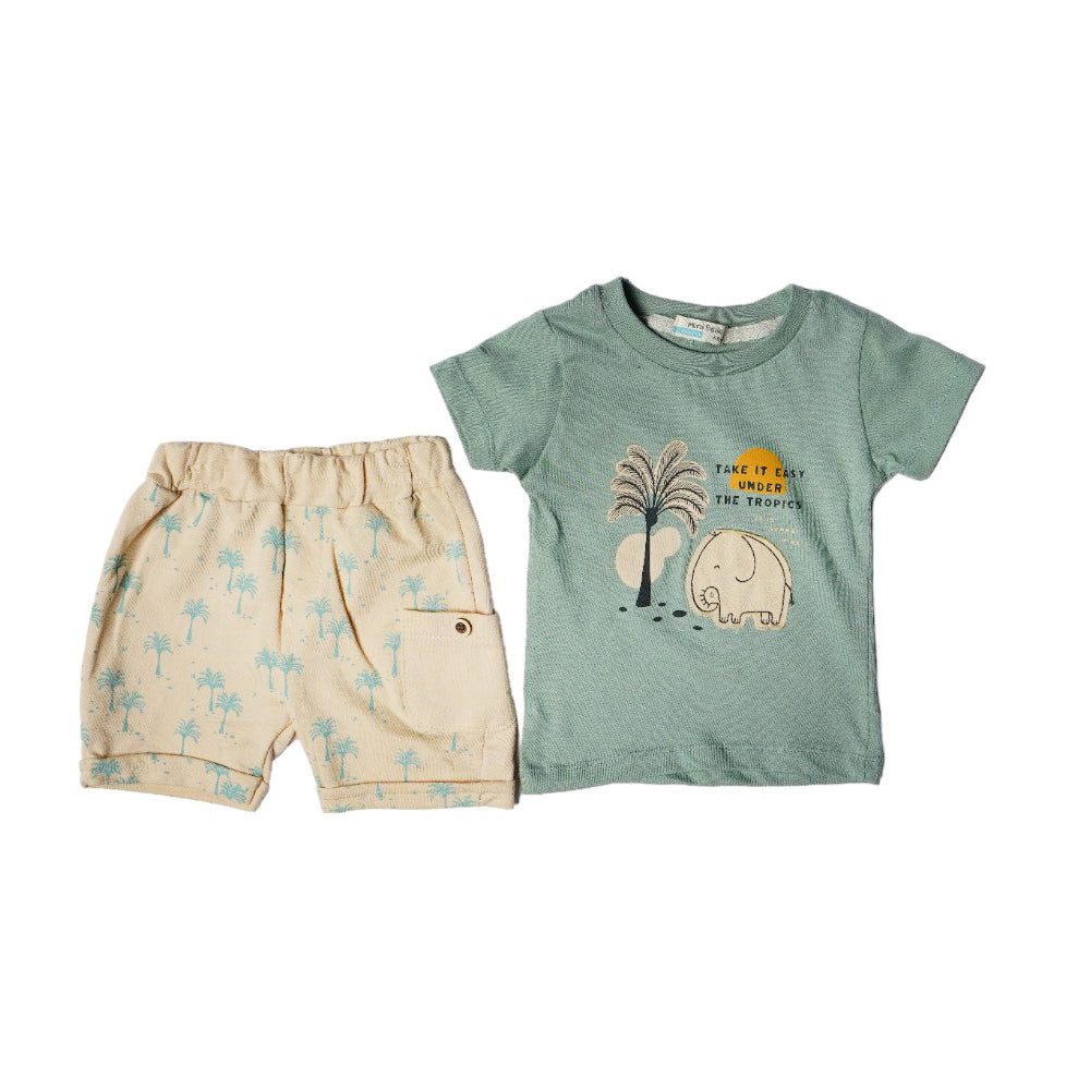 BOYS S/S 2PC KNICKER SUIT TUR MZS-24 6-9M 007