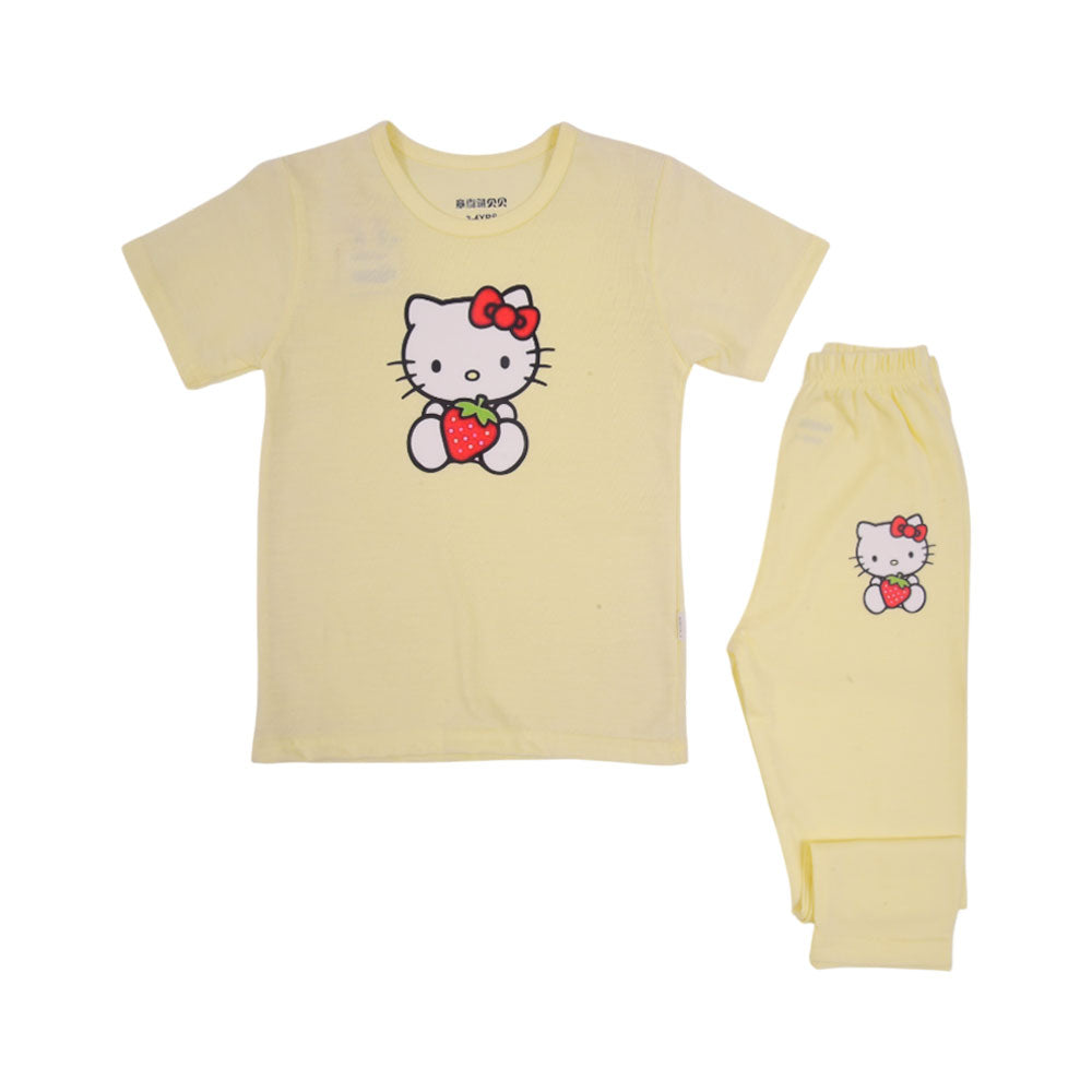 GIRLS S/S 2 PCS SLEEPING SUIT MZS-24 3-4 Y 5655