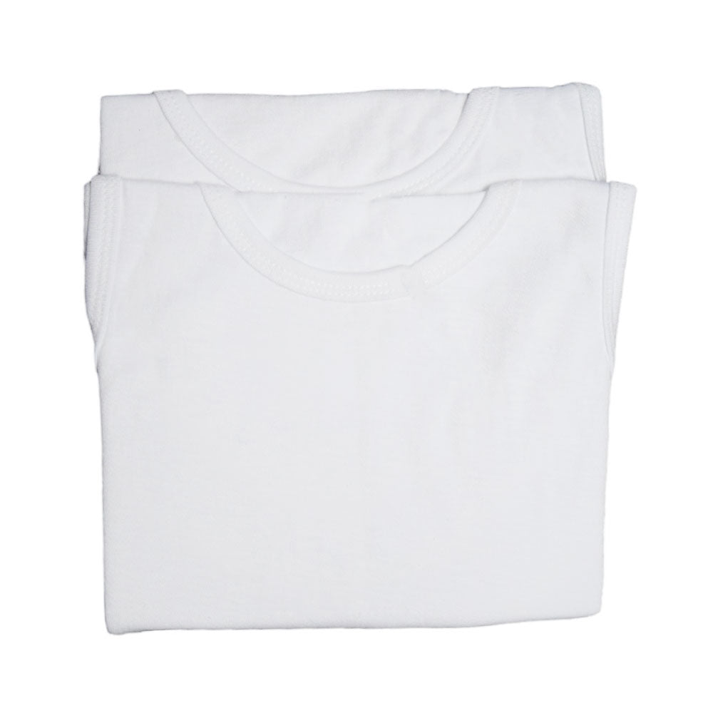 S/L GIRLS VEST 2 PC PACK WHITE NICE & EASY MZS-24 3-4Y