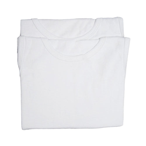 S/L GIRLS VEST 2 PC PACK WHITE NICE & EASY MZS-24 3-4Y