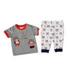 BOYS S/S 2 PCS PACK PAJAMA SUIT 3-6 M MZS-24 2175