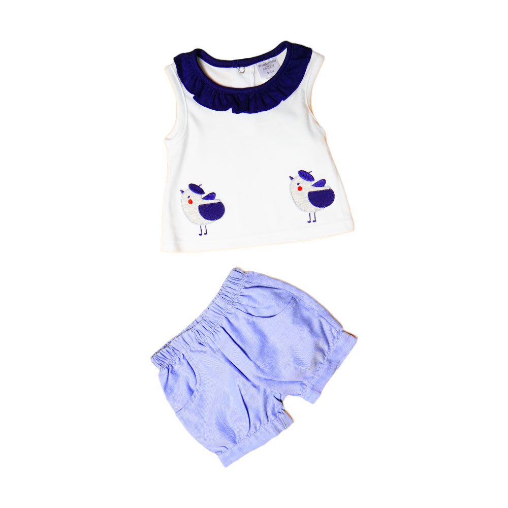 GIRLS S/S 2 PCS PACK KNICKER SUIT 0-3 M MZS-24 2350