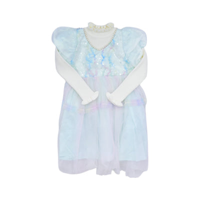 GIRLS L/S FANCY FROCK 3-4YEAR MZW-24 019