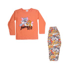 BOYS L/S 2PC SLEEPING SUIT CHR MZW-24 3-4 YEAR N-26