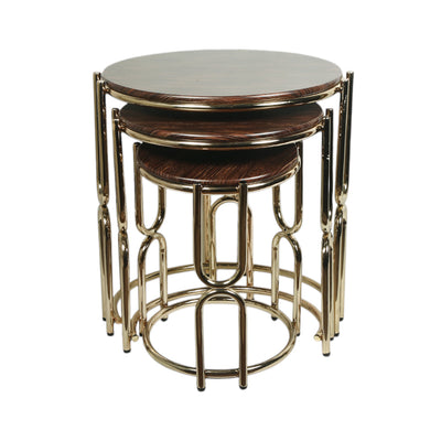 TABLE ROUND U TIGER 3 PCS SET