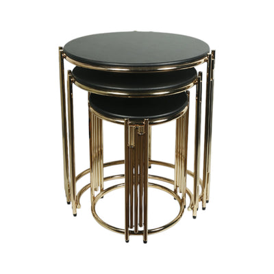 TABLE ROUND PANJA BLACK 3 PCS SET
