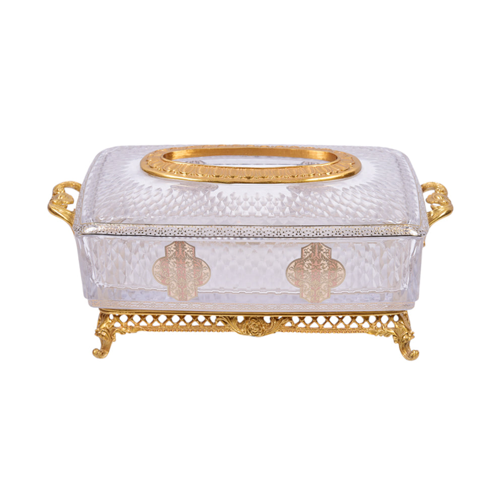 TISSUE BOX CRYSTAL BRASS IR H-C19-6018 JSB02-20