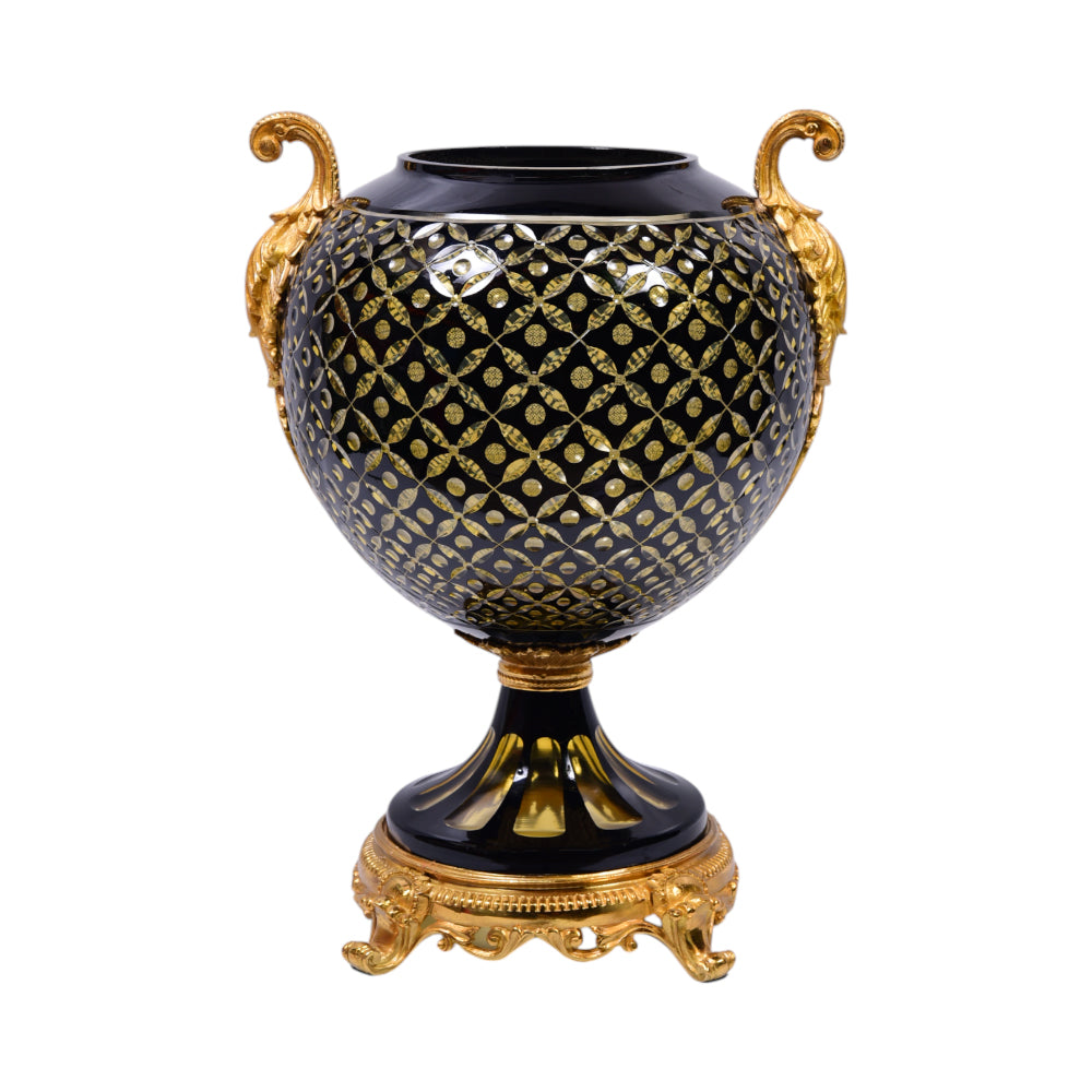 BOWL CANDY CRYSTAL BRASS IR E22012-1 C-102-1