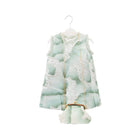 GIRLS S/L FANCY FROCK W-PURSE SEA-GRN IR-25 VA1383