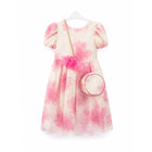 GIRLS S/S FANCY FROCK W-PURSE PEACH IR-25 VA520