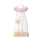 GIRLS S/L FANCY FROCK W-PURSE WHT IR-25 VT095