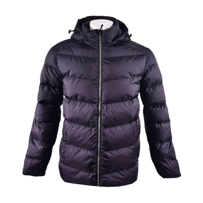 HEAT 32 MEN L/S PUFFER JACKET W-HOOD 4074PRT-006 BLK M (IRW)