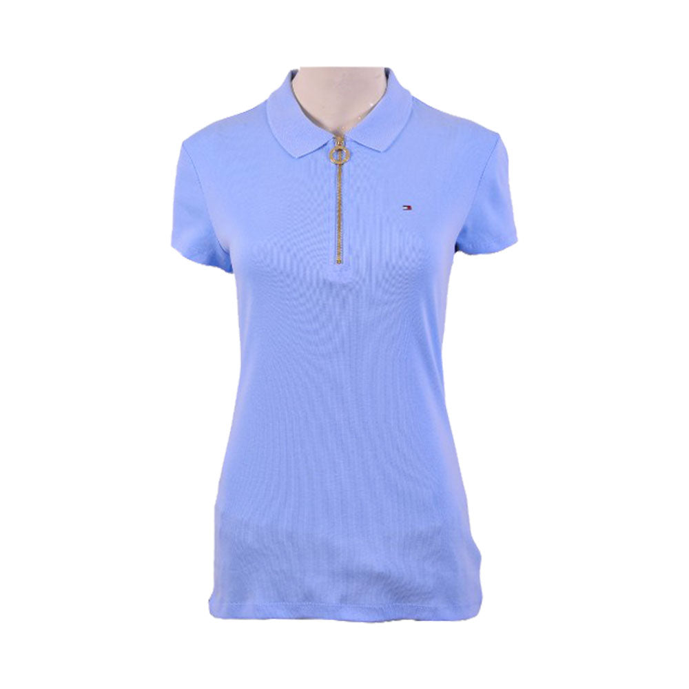TH WOMEN S/S POLO SHIRT 76J1536-404 BLU M (IRS)