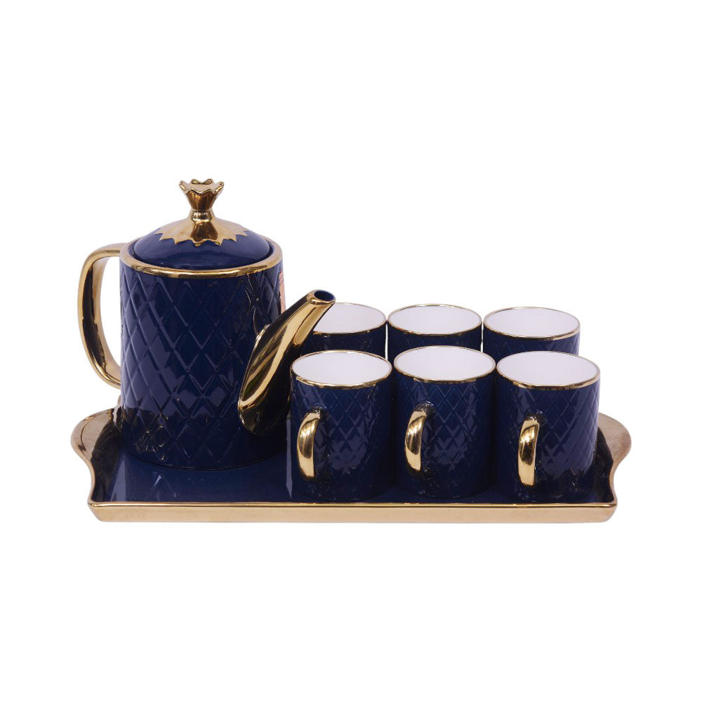 COFFEE SET 9PC CERAMIC 3121B-BLUE