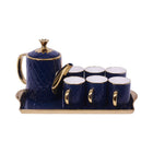 COFFEE SET 9PC CERAMIC 3121B-BLUE
