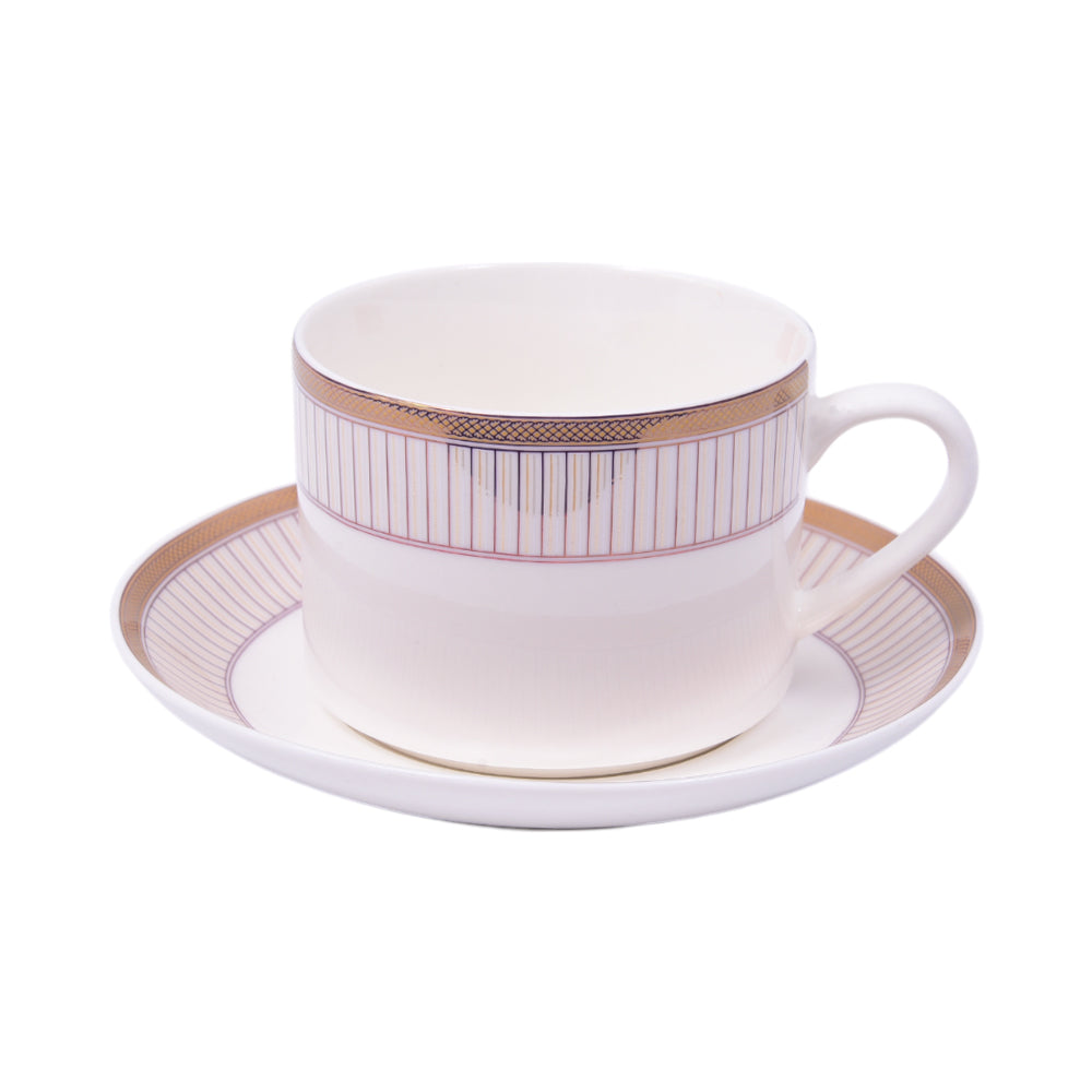 CUP & SAUCER BONE CHINA MORE & MORE ZS002 AW (Pack of 6)
