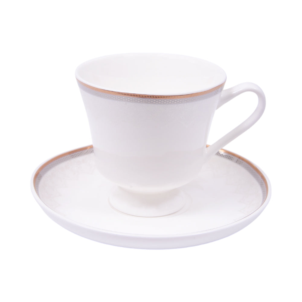 CUP & SAUCER BONE CHINA MORE & MORE HS011 AW (Pack of 6)