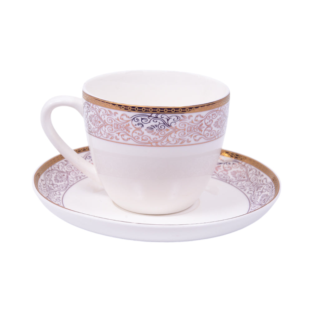 CUP & SAUCER BONE CHINA MORE & MORE YG014 AW (Pack of 6)
