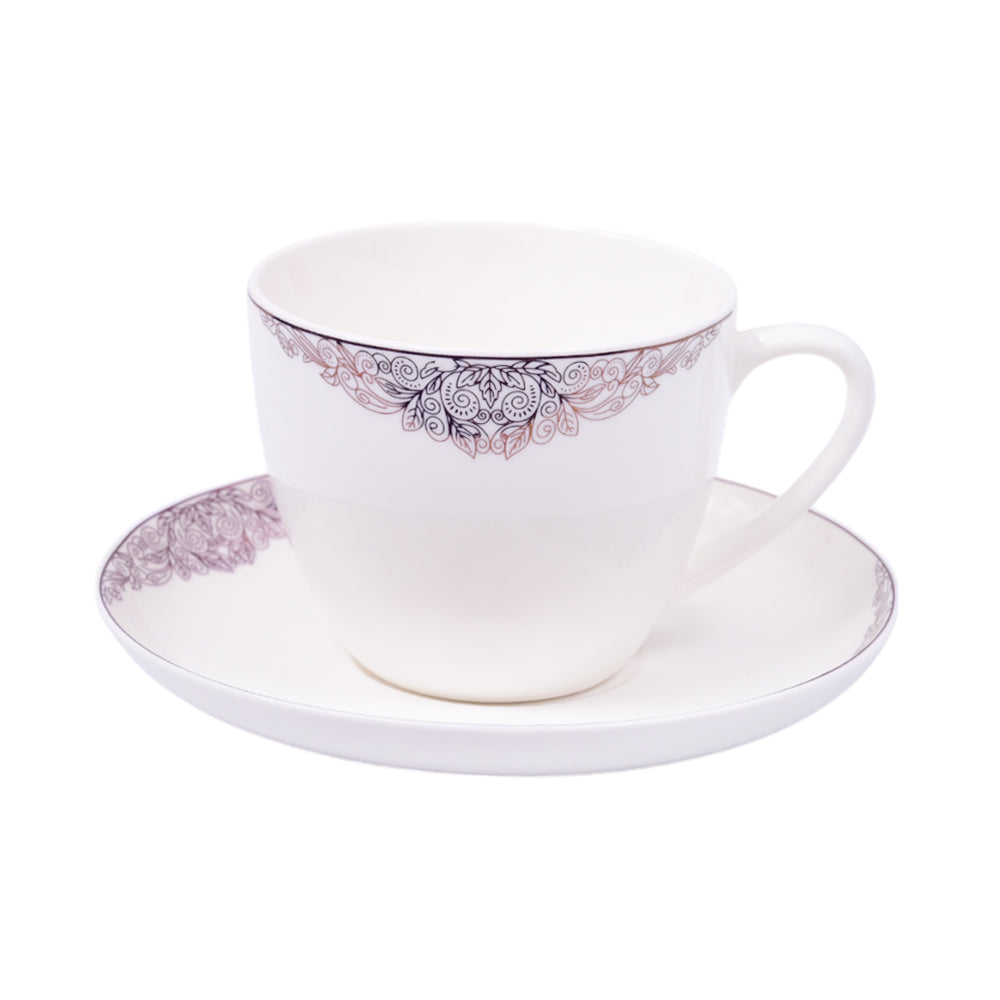 CUP & SAUCER BONE CHINA MORE & MORE YG004 AW (Pack of 6)