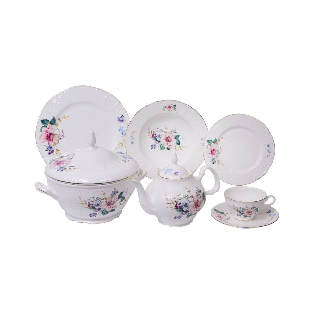 DINNER SET 61PC SUPER BONE ELEGANT STYLE YQA4579