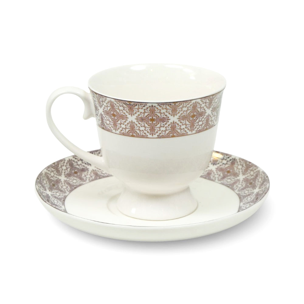 CUP & SAUCER BONE CHINA HS008 TMC (Pack of 6)