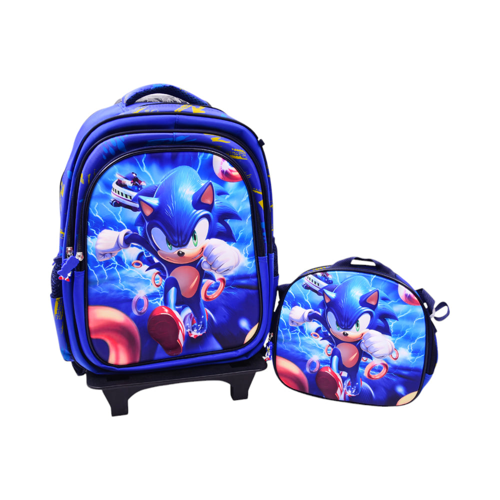 10862-24 SCHOOL BAG W-TROLLEY SONIC EMBOSSED IR 16INCH