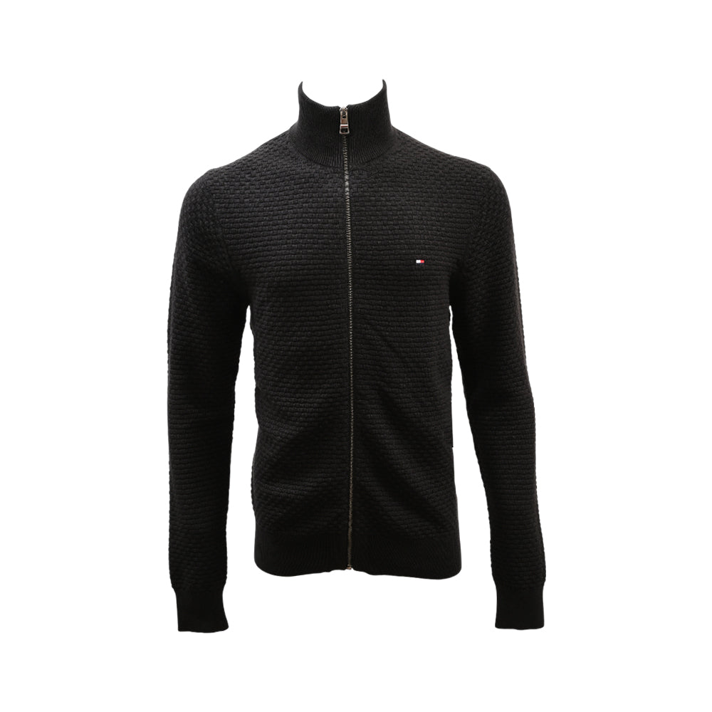 TH MEN L/S F-ZIPPER SWEATER MW37960-001 BLK L (IRW)